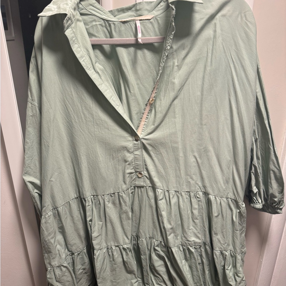 Free People Light Green Blouse